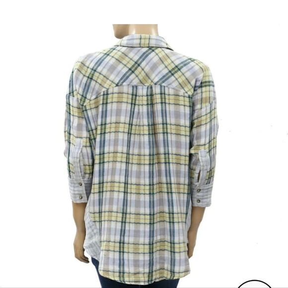 Free People One of The Guys Button-Down Oversized Top Shirt Size Small - Picture 9 of 9